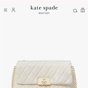 Kate Spade White Quilted Shoulder Bag with Gold Accents